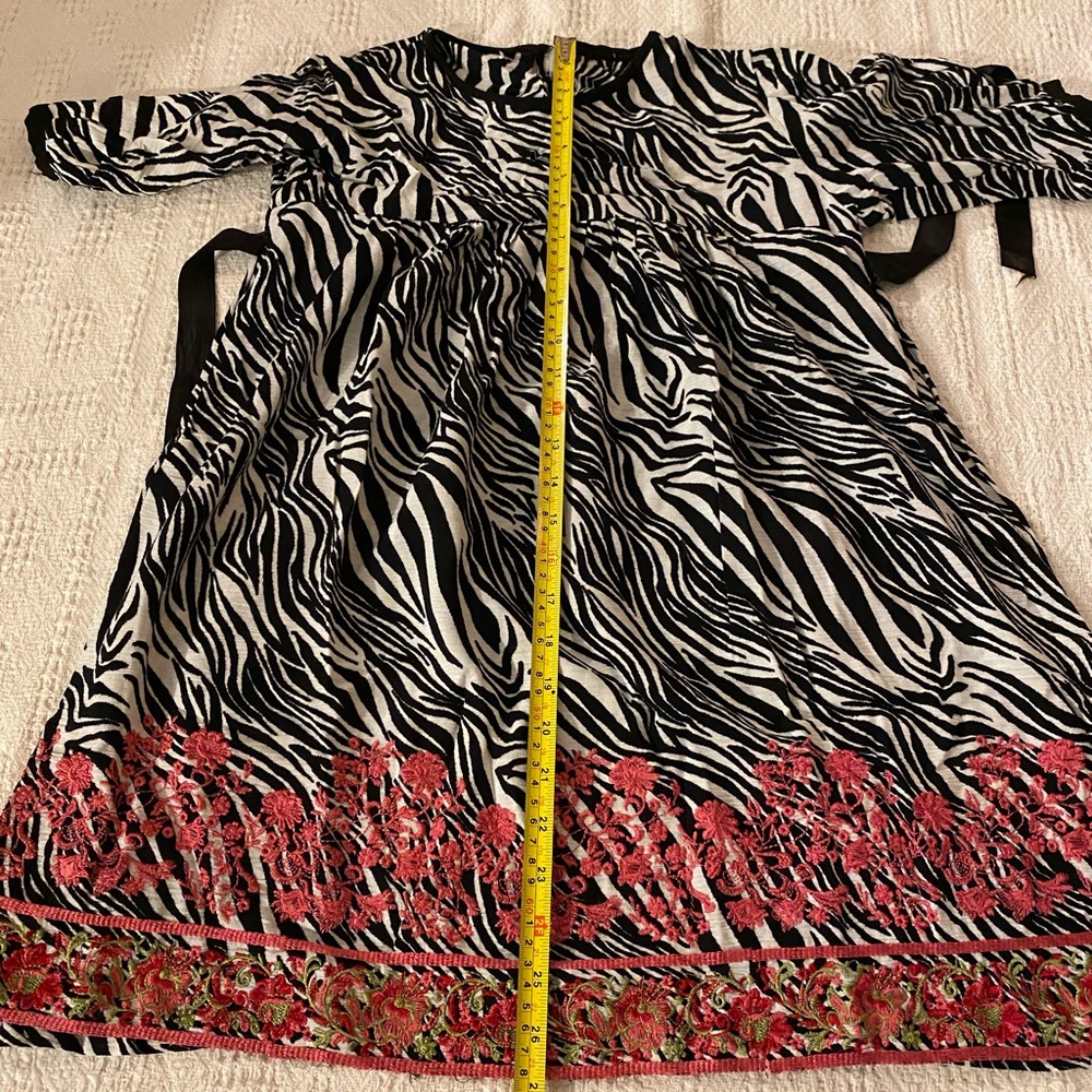 Girls Dress Frock Zebra Animal Print Floral